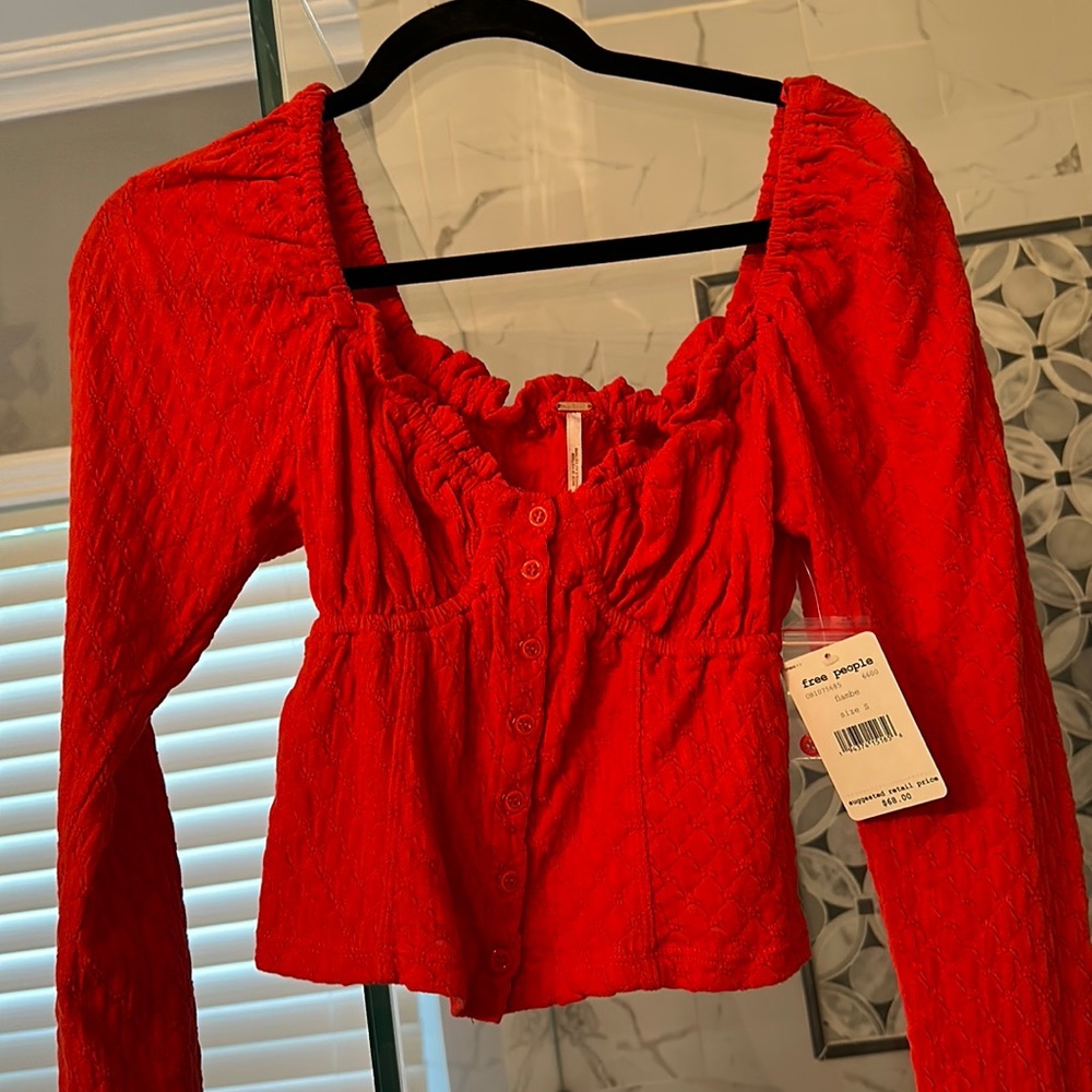 Free people corset long sleeve top